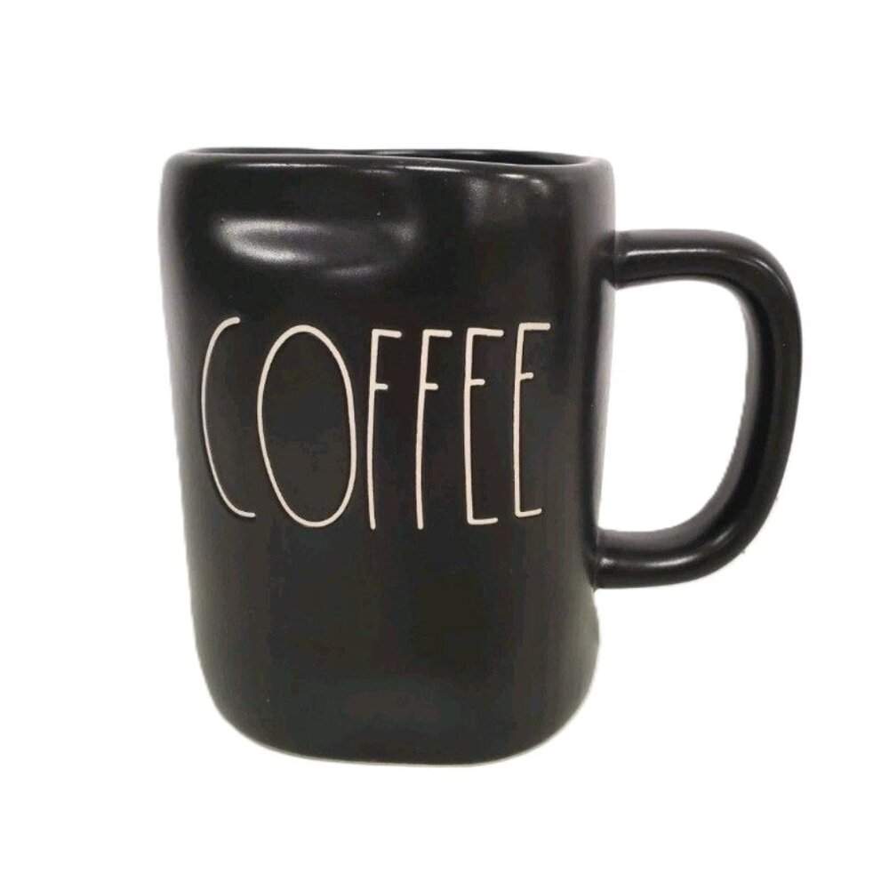 Rae Dunn Black 16 Oz “COFFEE” Mug White Letters ~ Artisan Collection Magenta 216